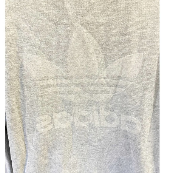 Adidas Grey on Grey Pullover Crewneck Sweatshirt Size Medium - Picture 7 of 8
